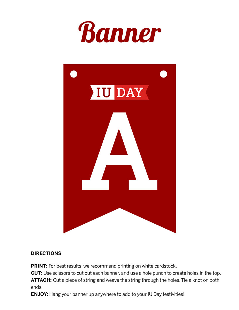 Banner parts for letter A
