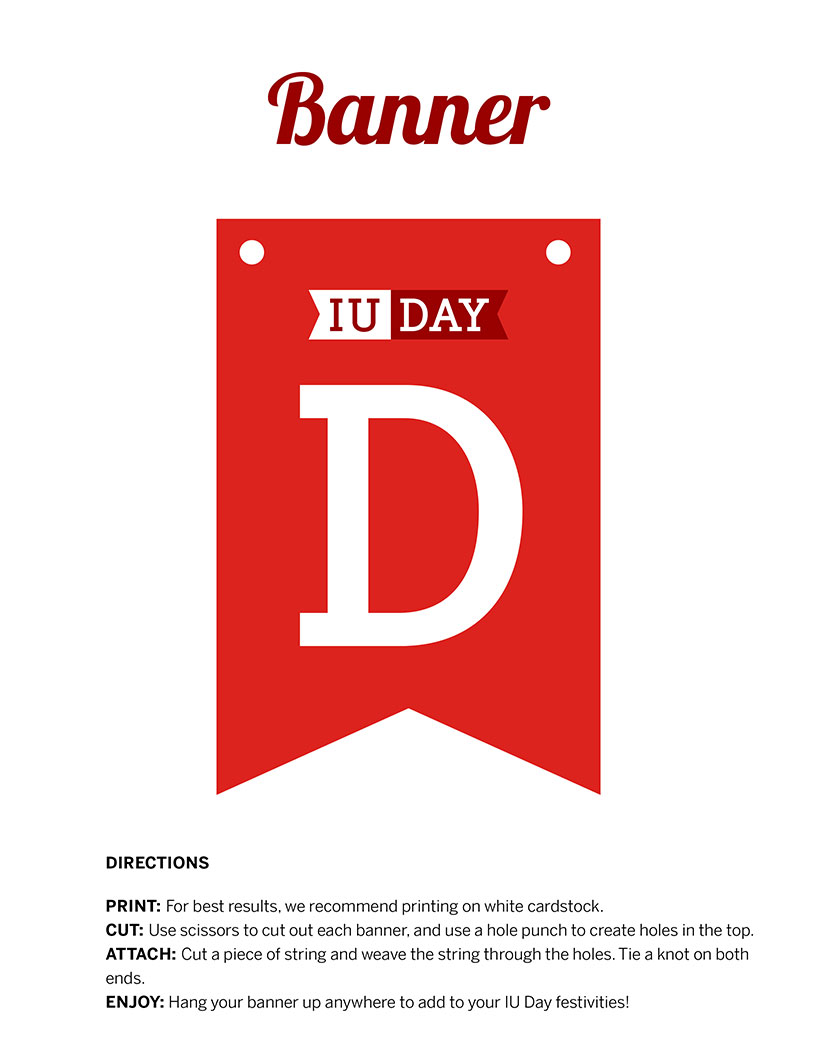 Banner parts for letter D