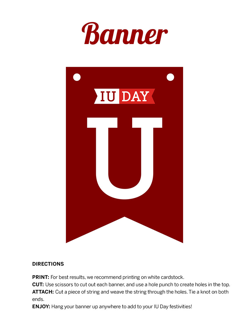 Banner parts for letter U