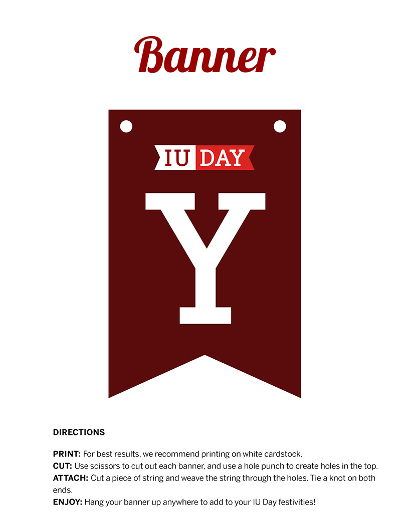 Banner parts for letter Y