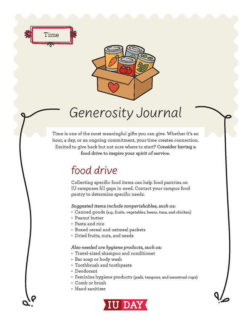 Generosity journal time