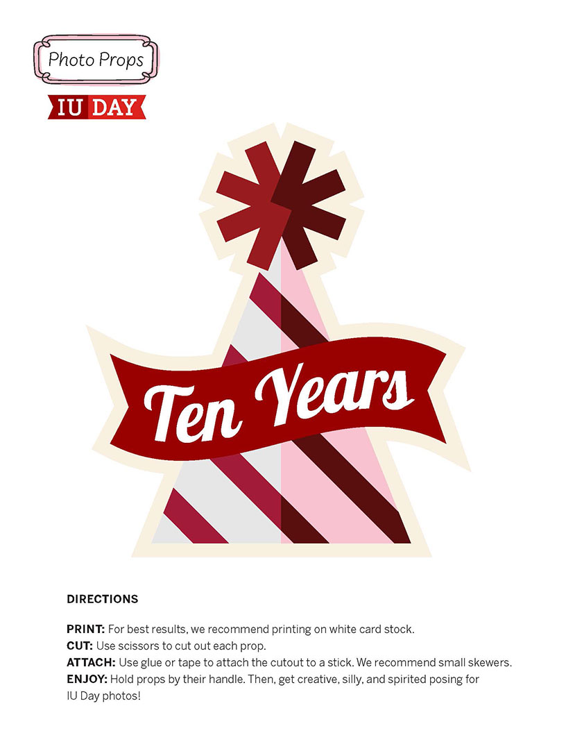 Photo props ten years party hat