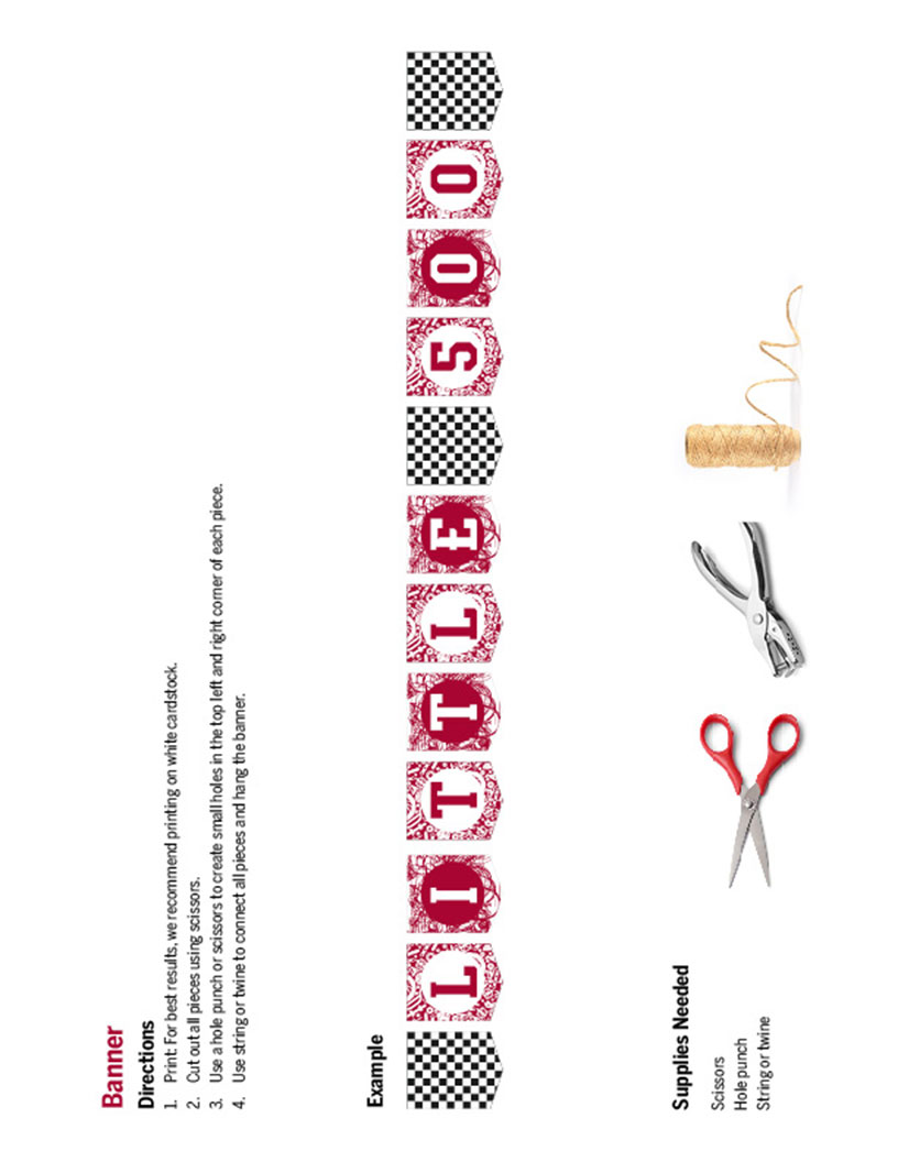 banner directions, example, and supplies needed