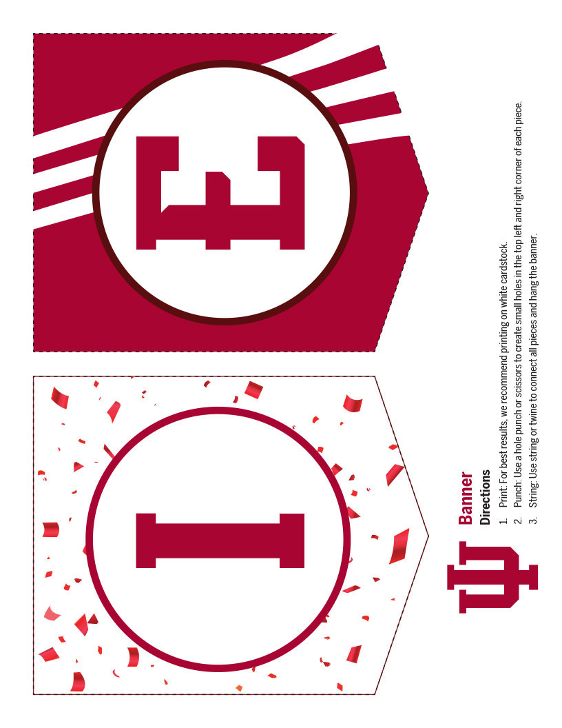 banner parts for letter I and E