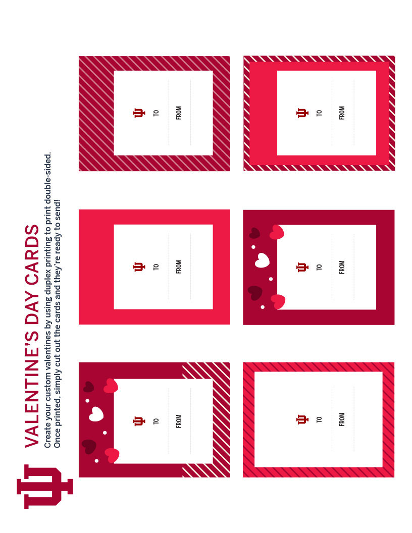 Valentine’s Day cards version one back