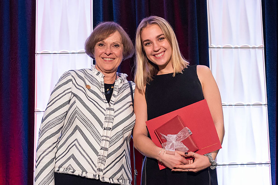 Lynn Lewis with a student of the IUSF cohort