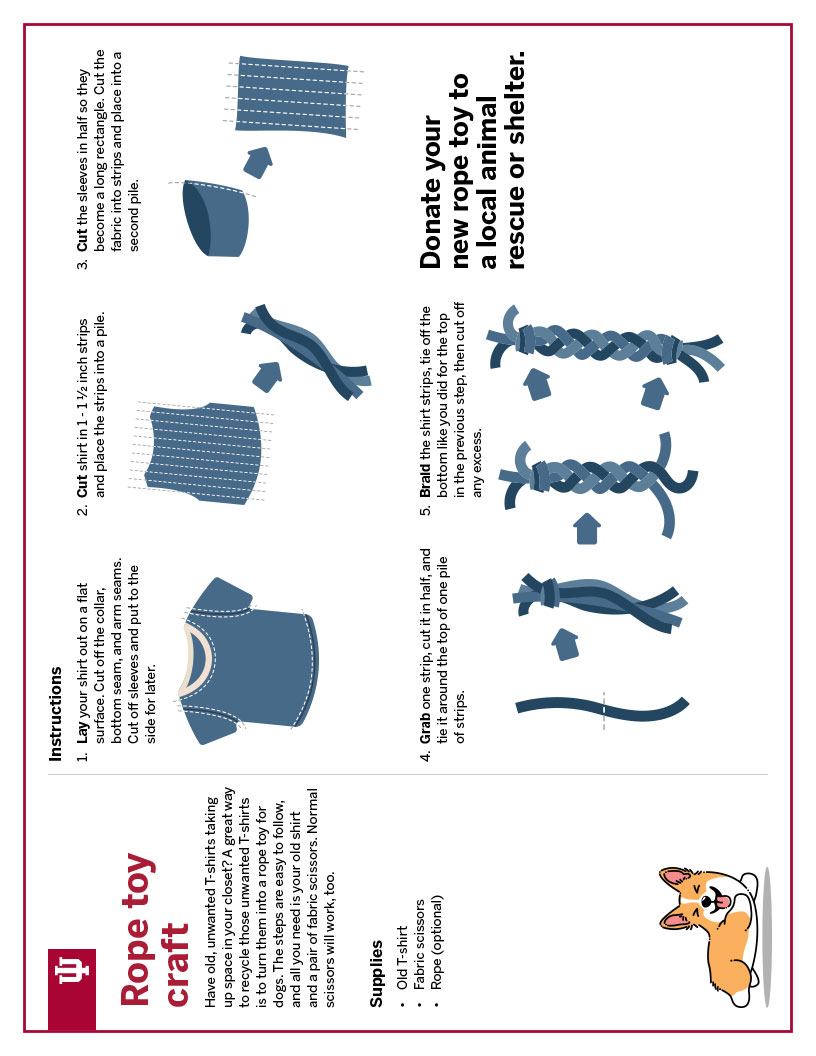 Rope dog toy craft instructions