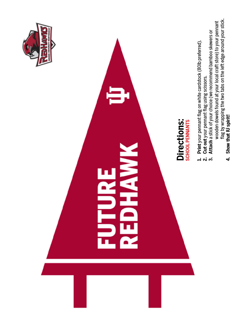 IU Northwest "Future Red Hawks" pennant