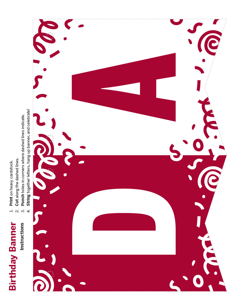 "D" and "A" banner parts