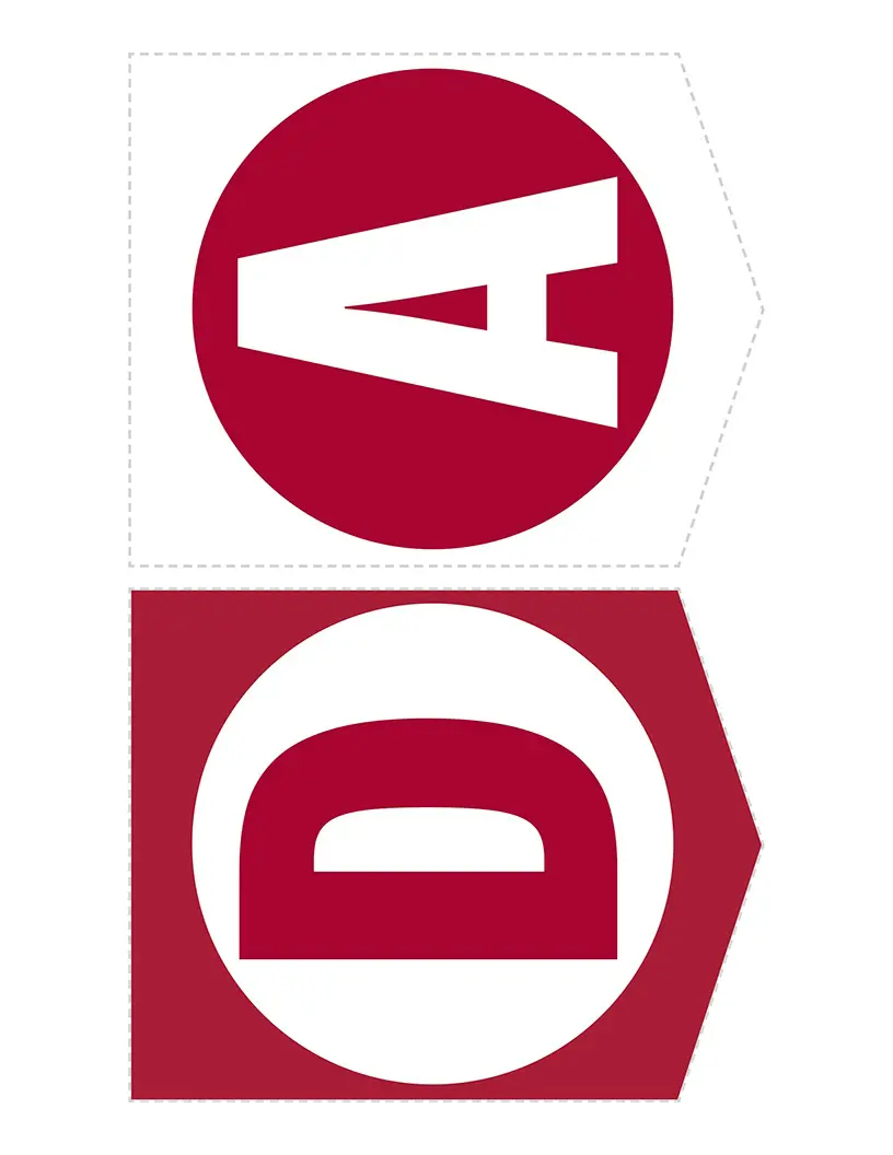 Banner parts “D” and “A”