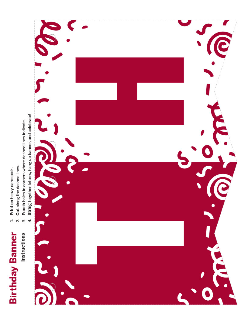 "T" and "H" banner parts