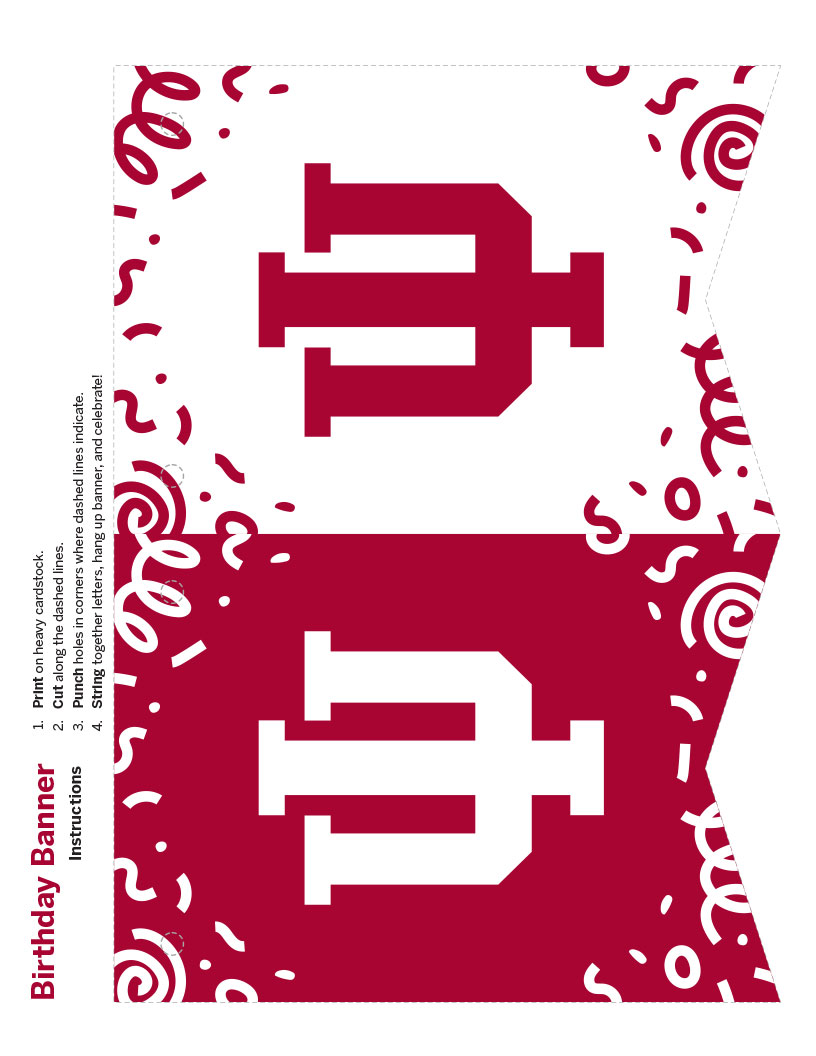 IU trident logo banner parts