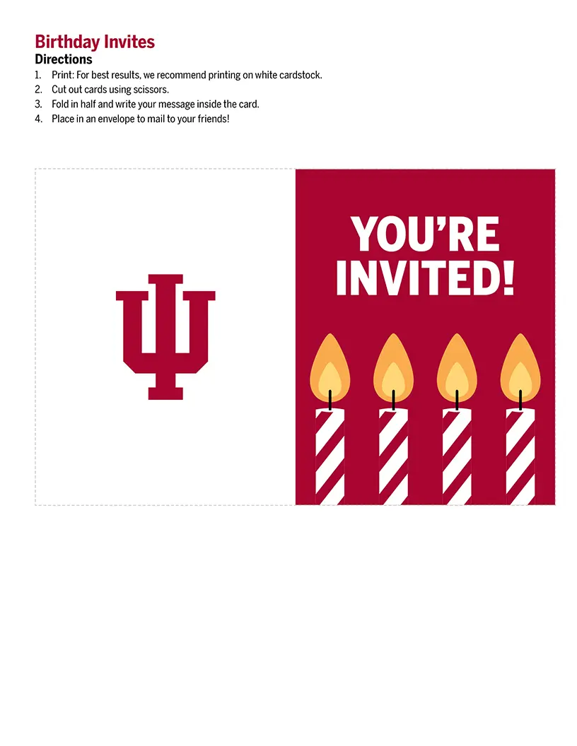 birthday invite card cutout instructions