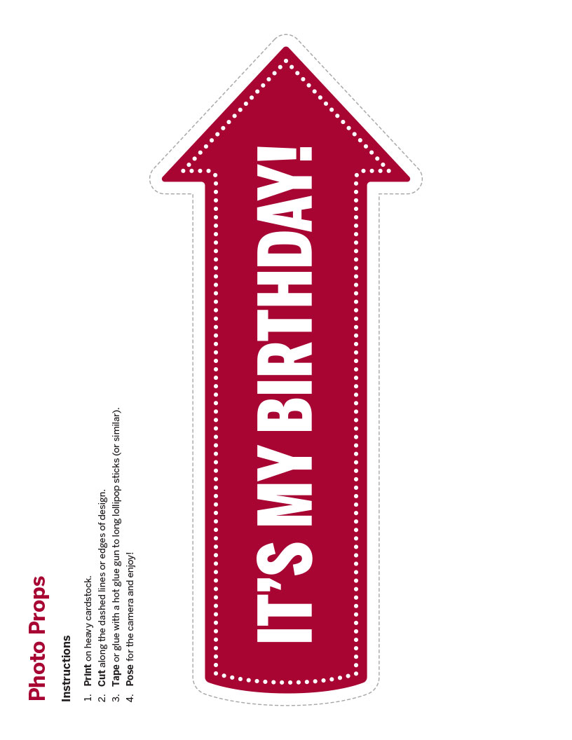 "It's my birthday" photo prop cutout