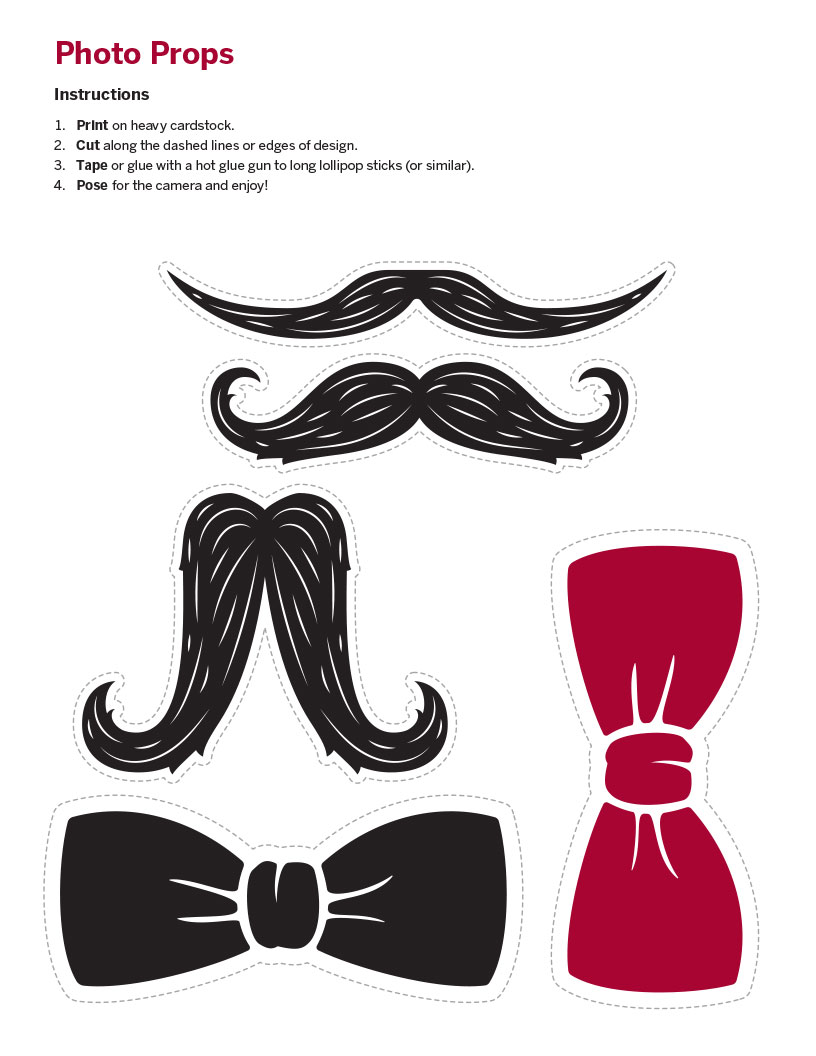 mustache photo prop cutouts