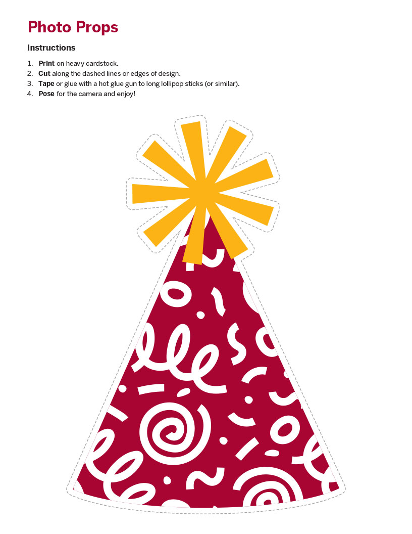Red party hat photo prop cutout