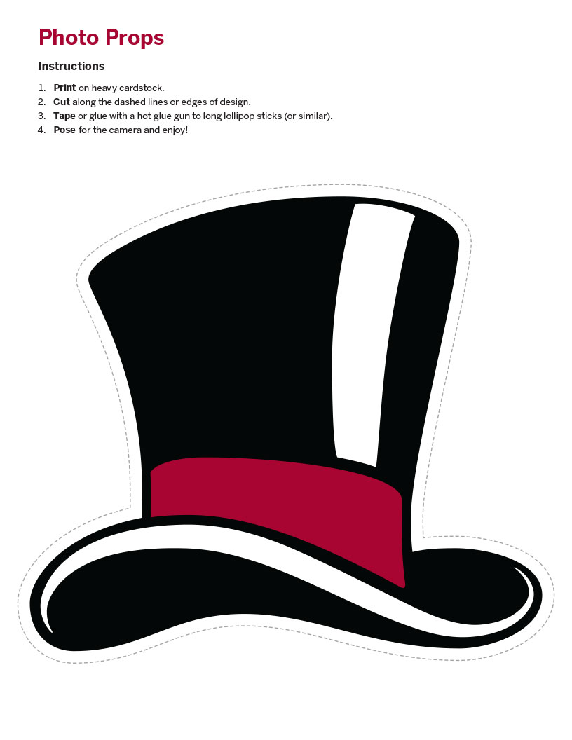Top hat photo prop cutout