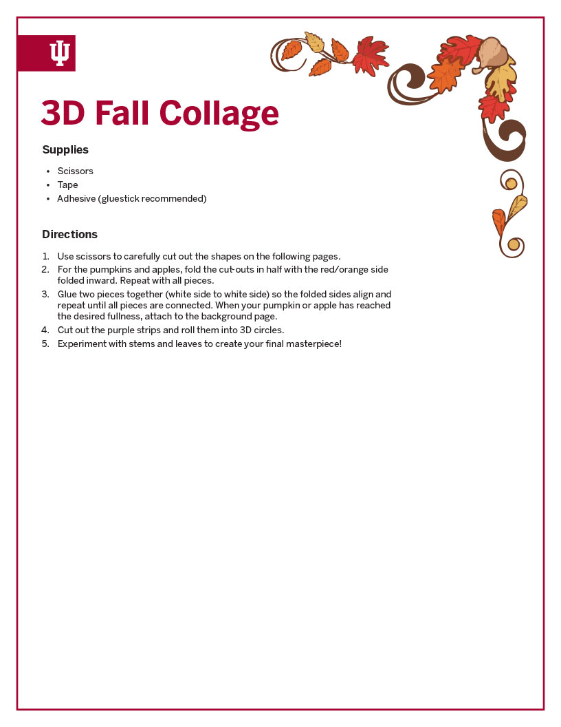 3D Fall Collage directions