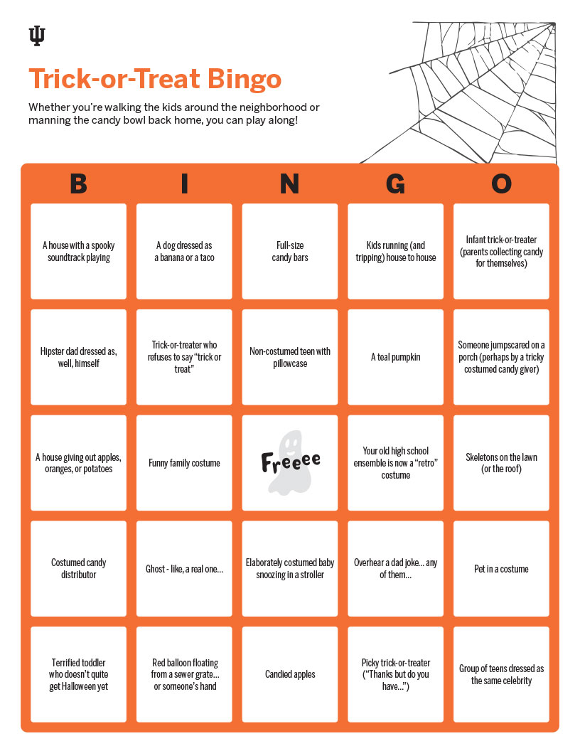 Trick-or-Treat bingo board variant 1