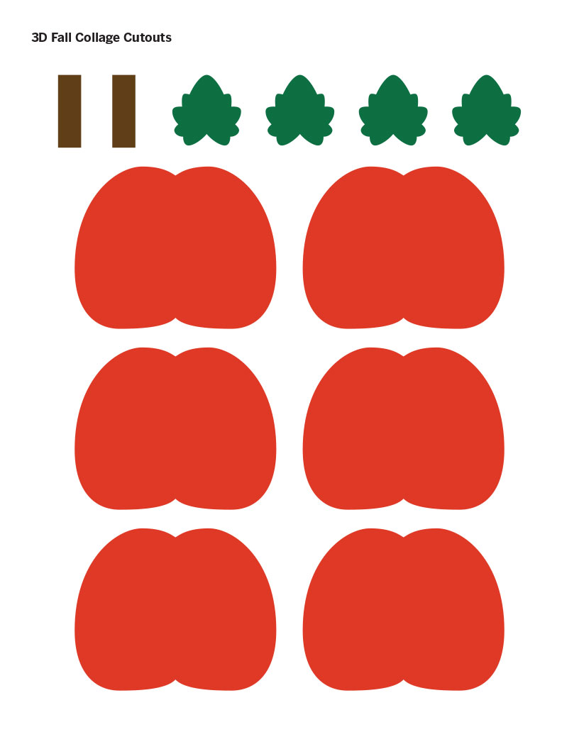 3D Fall Collage cutouts pumpkins