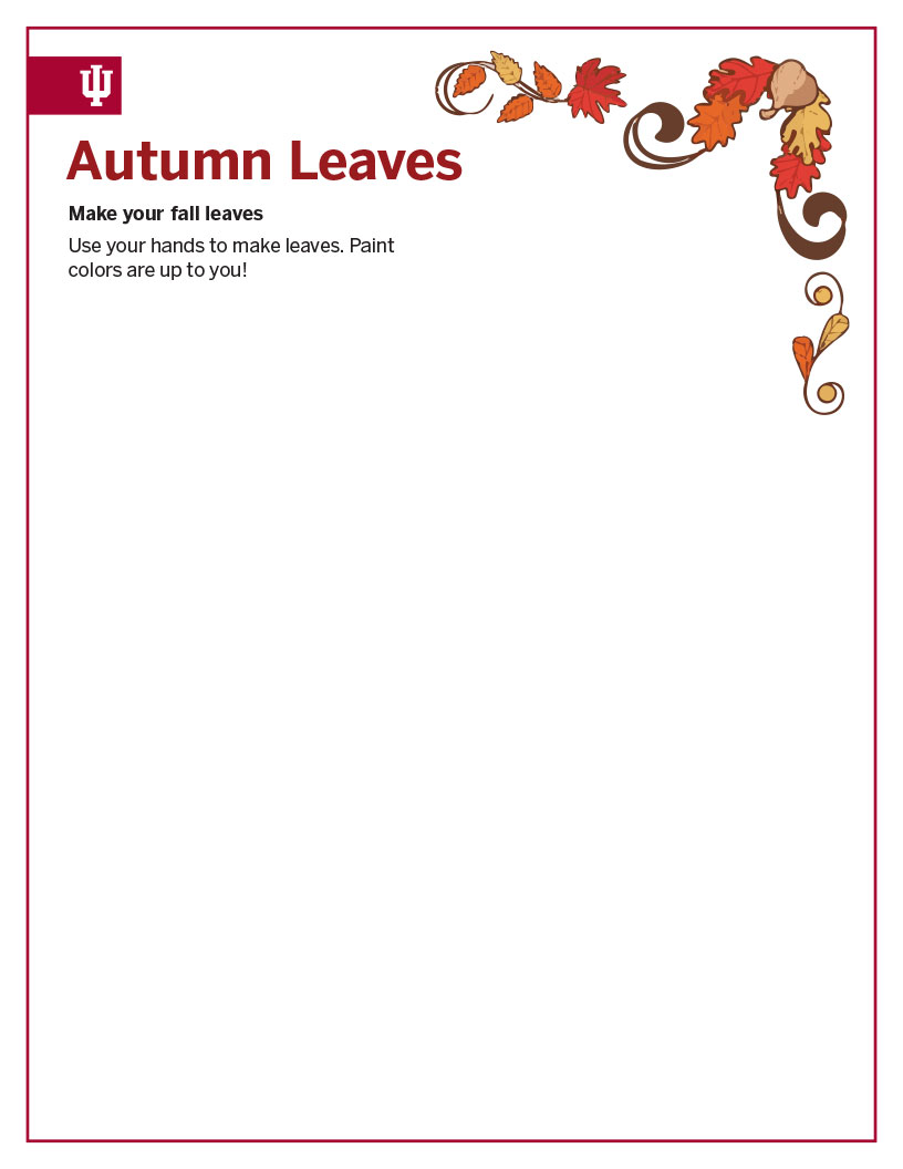 "Make your own fall leaves" hand painting page