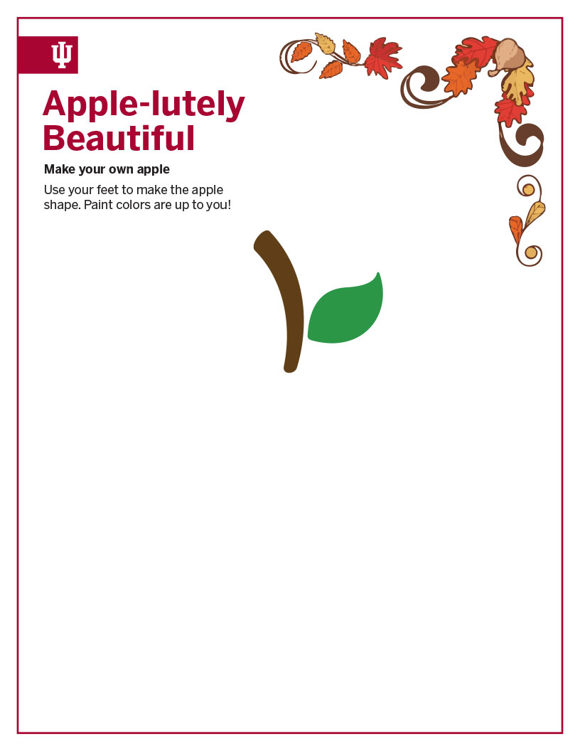 "Make your own apple" feet painting page