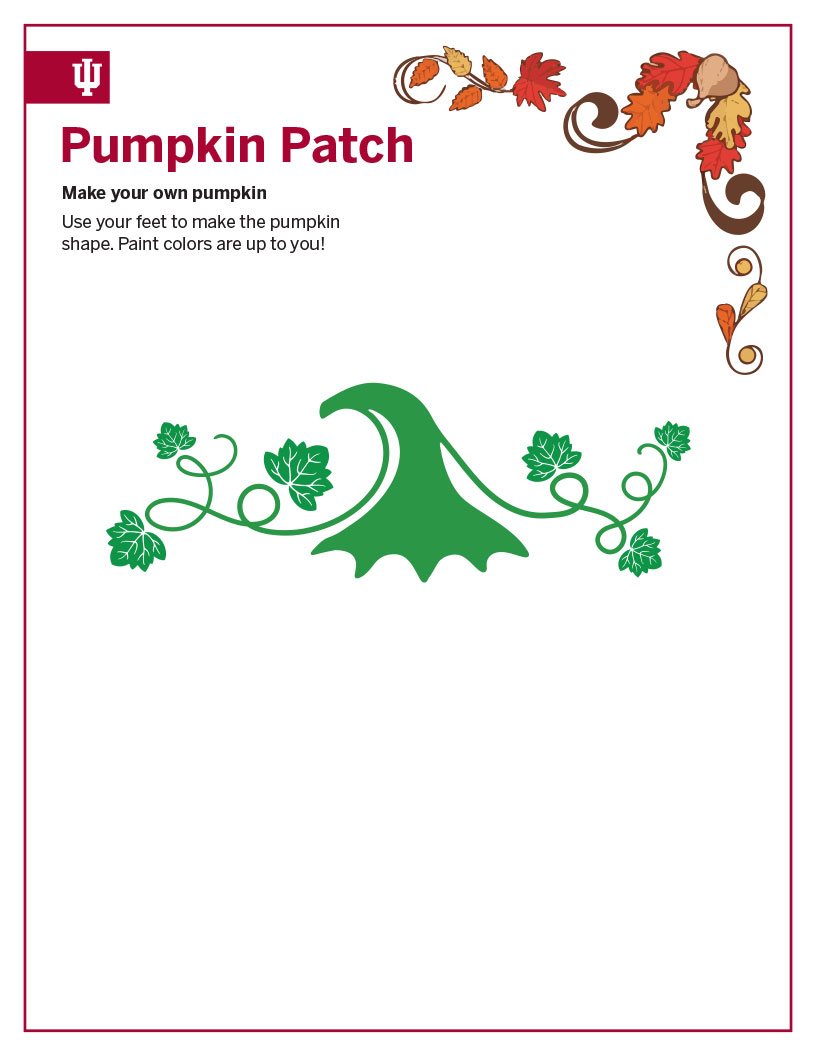 "Make your own pumpkin" feet painting page