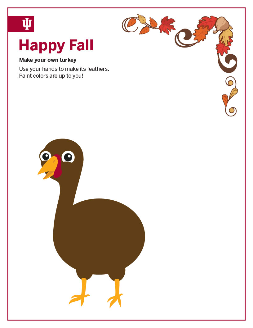 "Make your own turkey" hand painting page