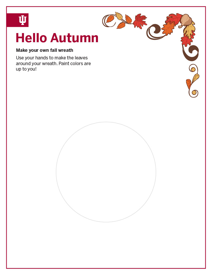 "Make your own fall wreath" hand painting page