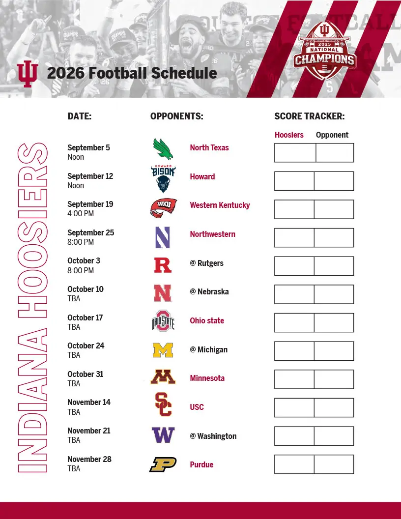 2026 I U football game schedule