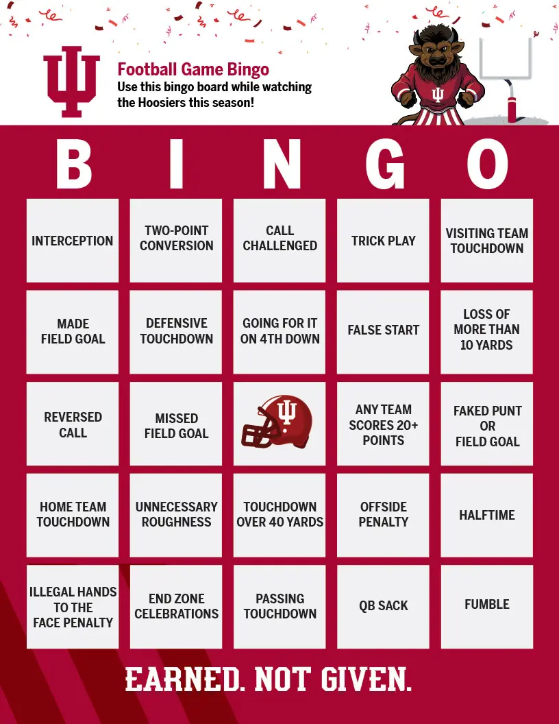 First version bingo board