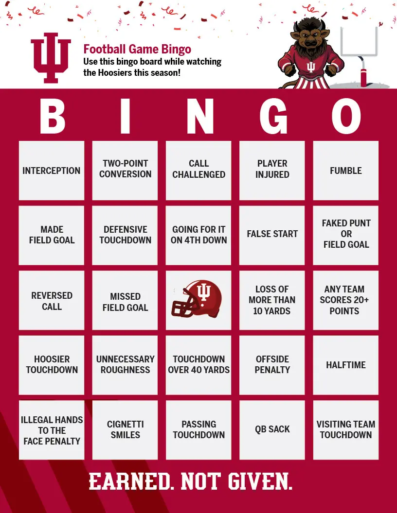 second version bingo board