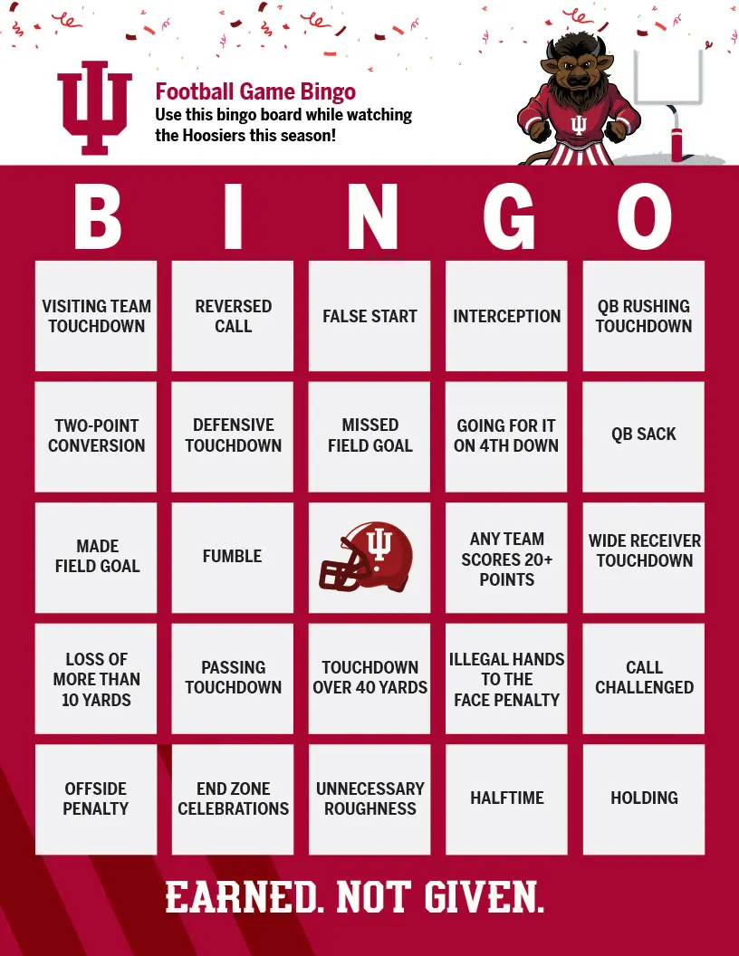 sixth version bingo board