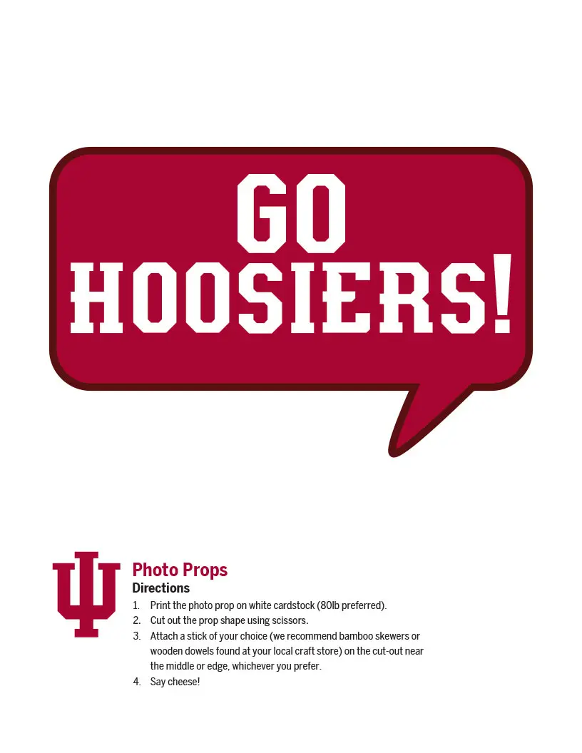 "Go Hoosiers" photo prop