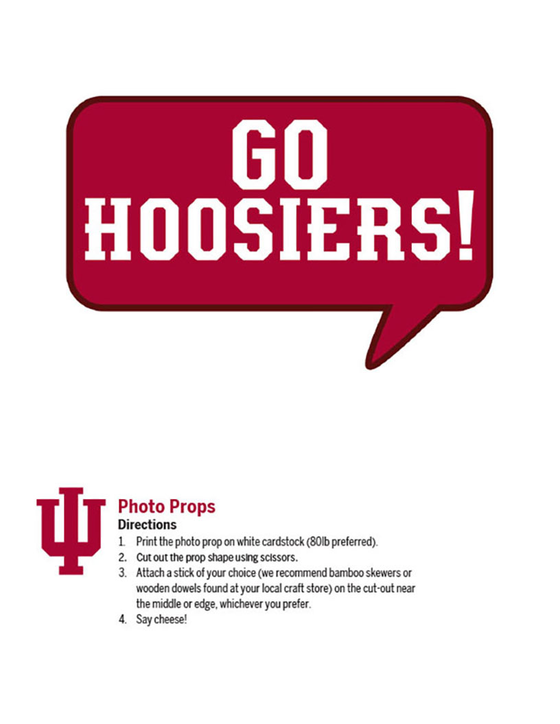 photo props go hoosiers text bubble