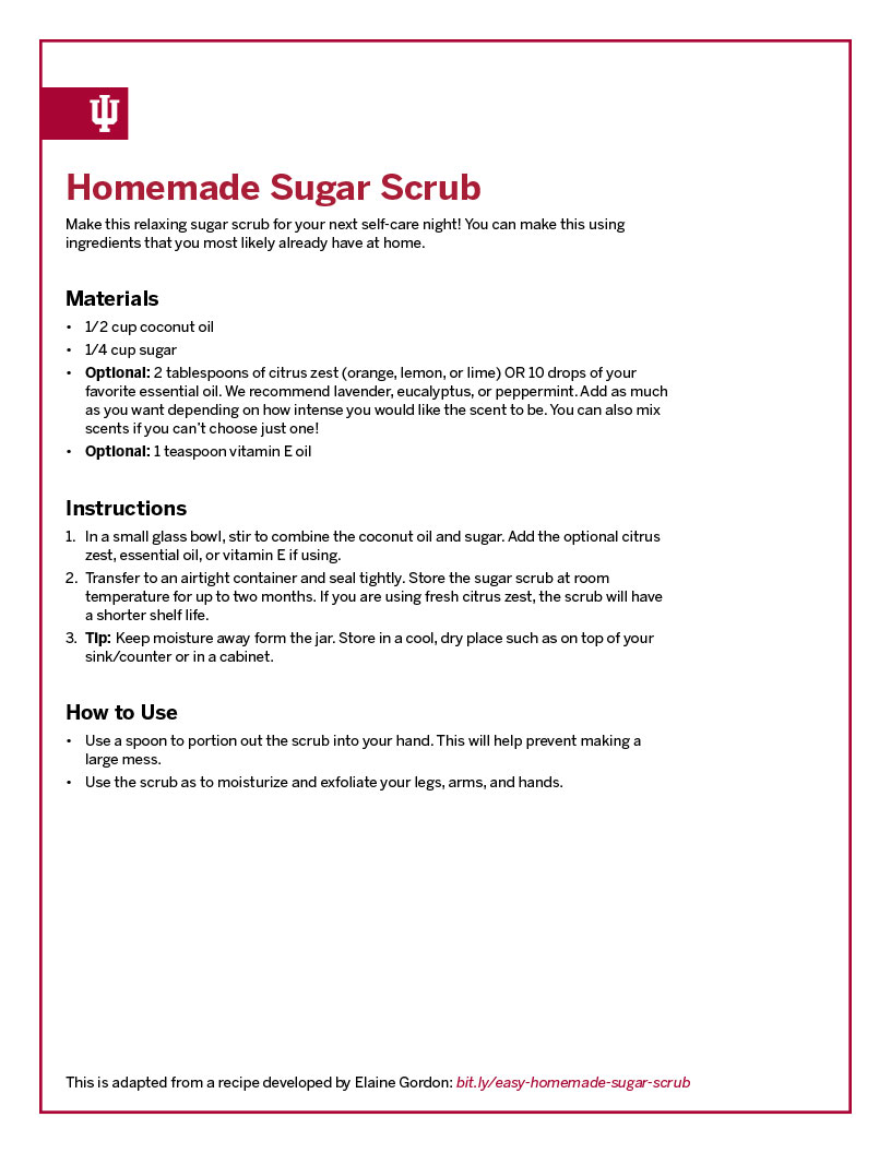 Homemade sugar scrub recipe