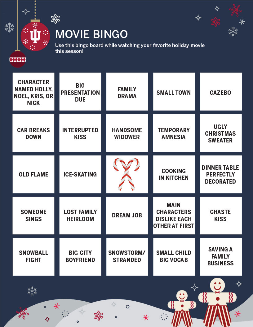 Holiday movie bingo board 4
