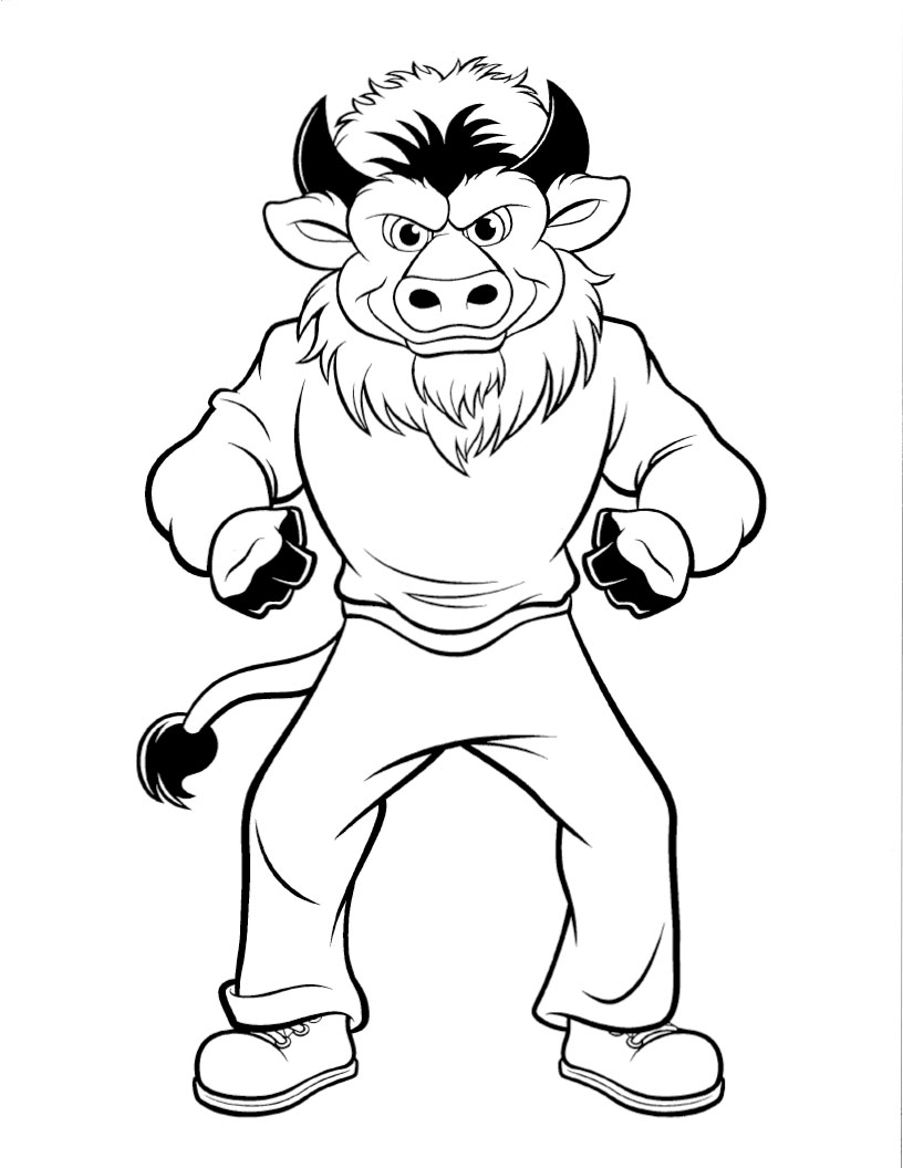 Hoosier the Bison coloring page