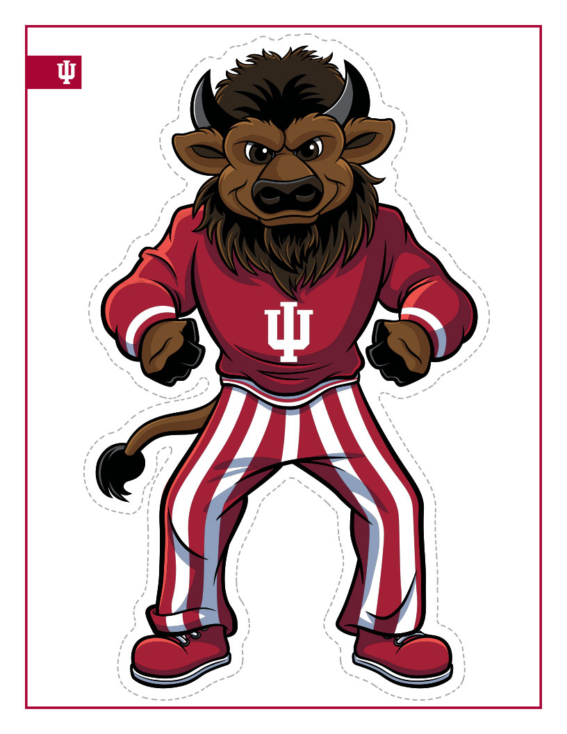 front side of full body cutout of Hoosier the Bison