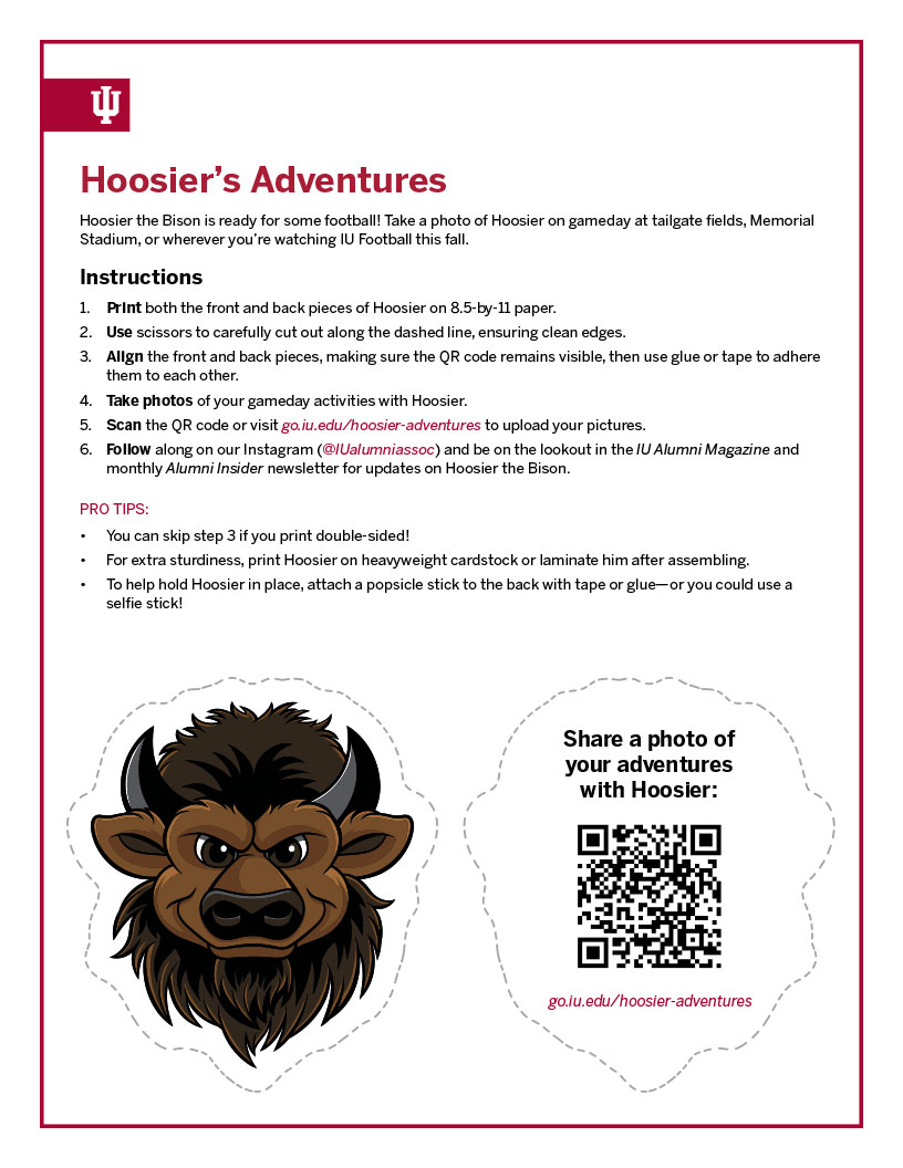 instructions for participating in Hoosier's adventures