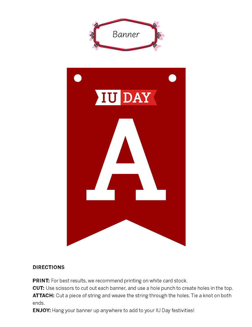 Banner parts for letter A