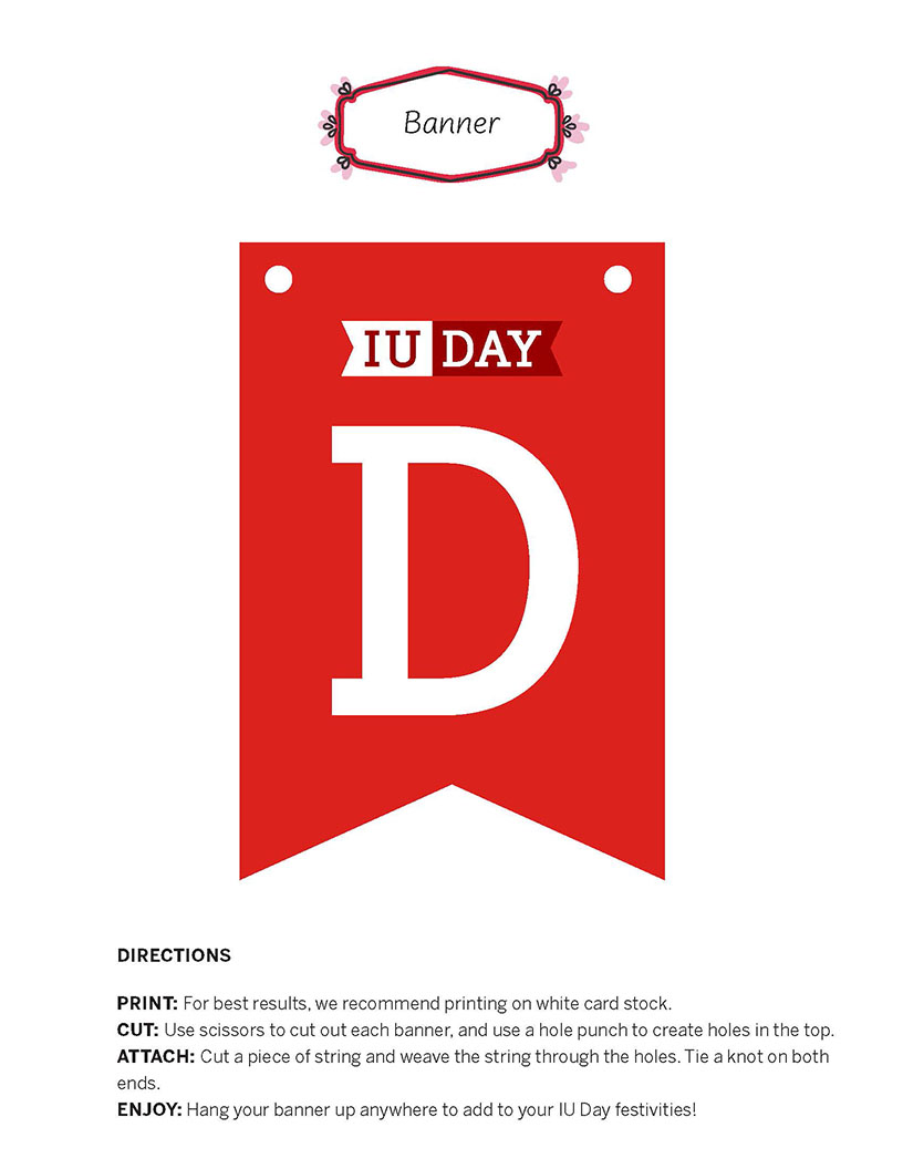 Banner parts for letter D