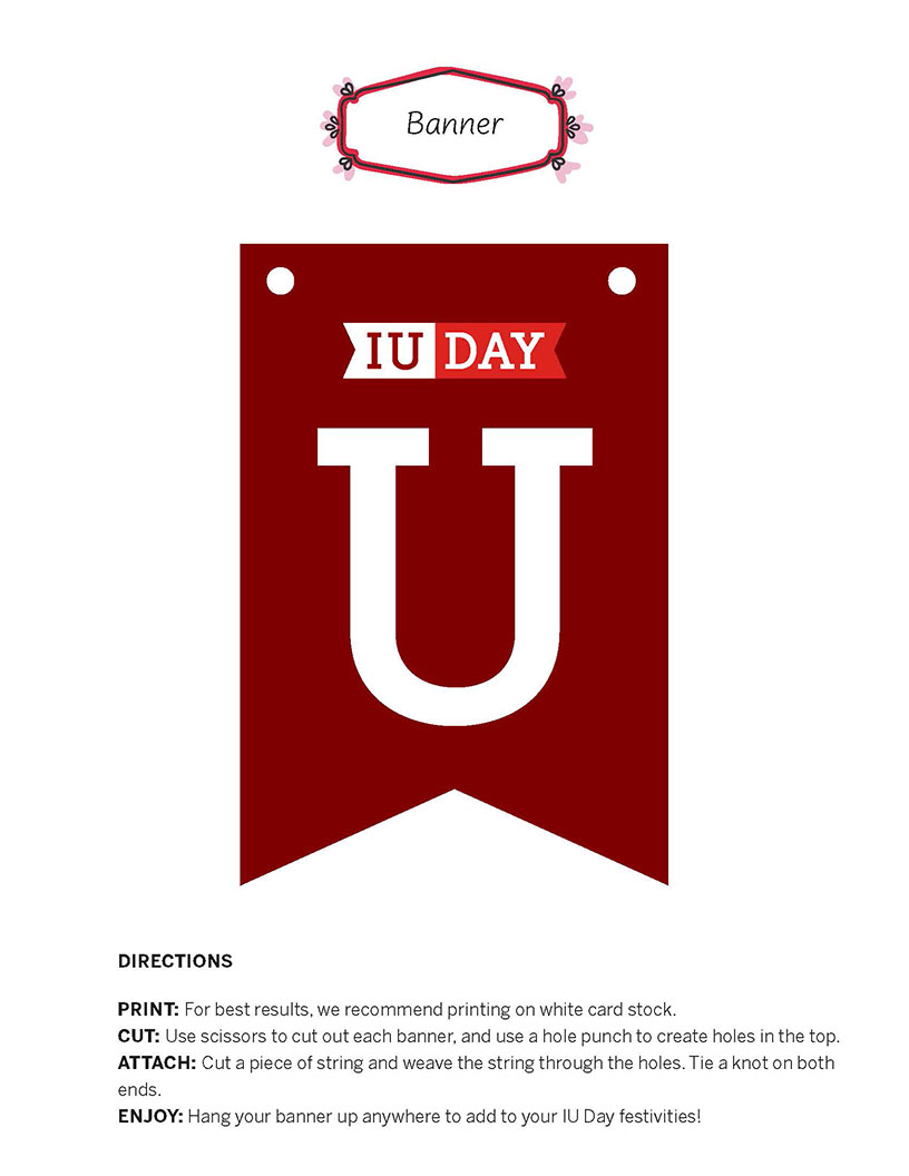Banner parts for letter U