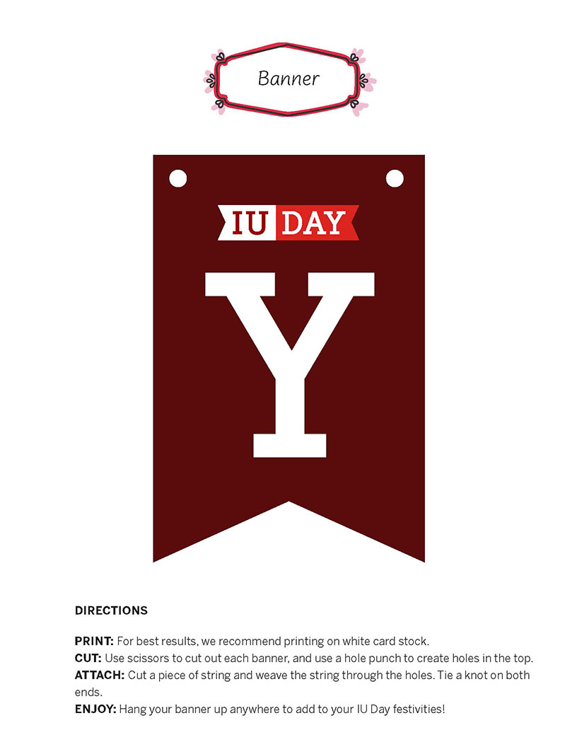 Banner parts for letter Y