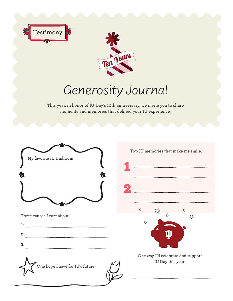 Generosity journal testimony