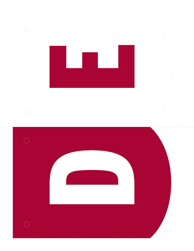 'D' 'E' banner parts