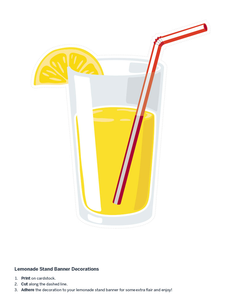 Glass of lemonade cutout decoration