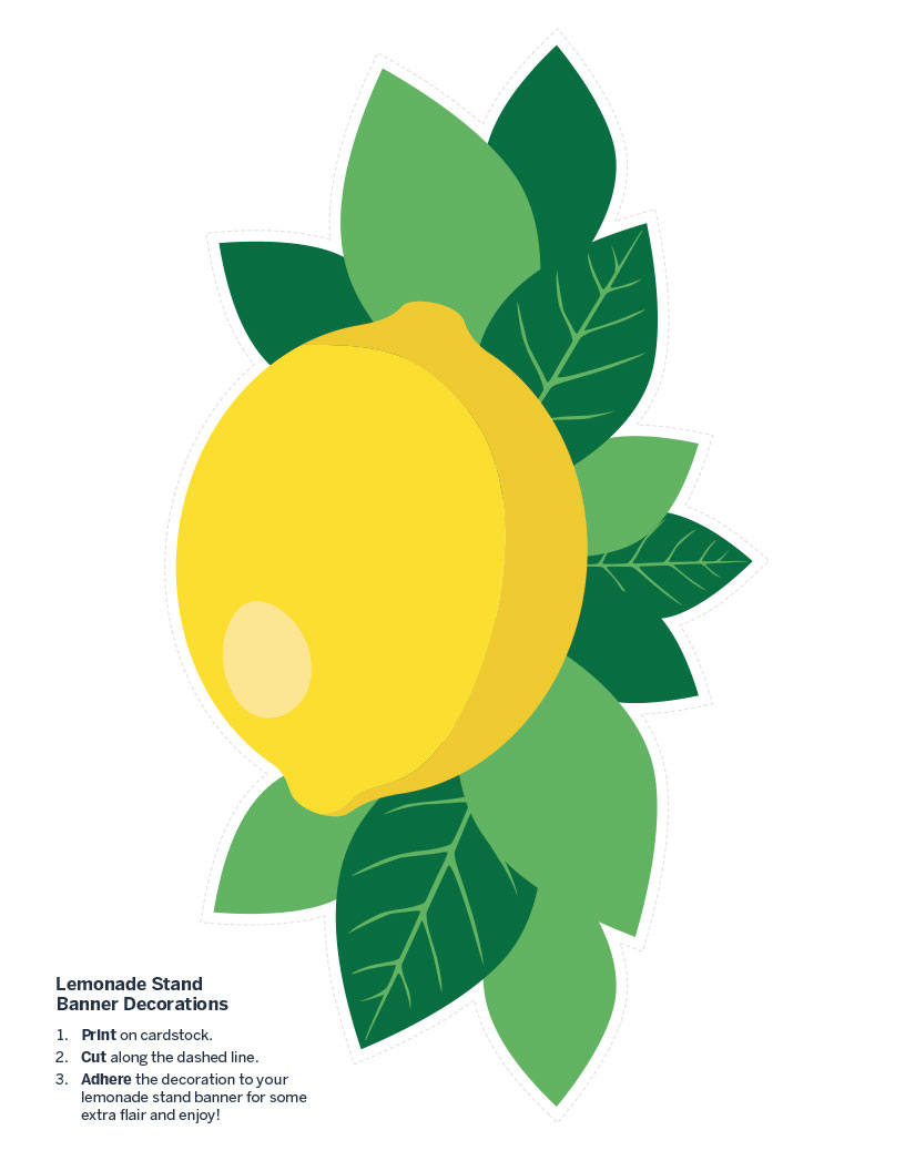 Lemon and leaves cutout decoration