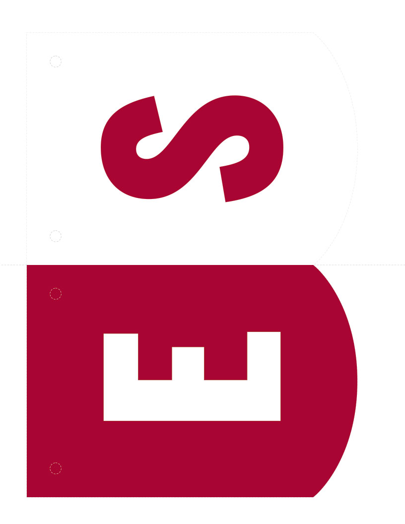 'E' 'S' banner parts