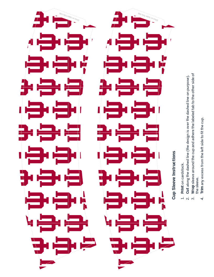 Cup sleeve design 3: I U trident pattern